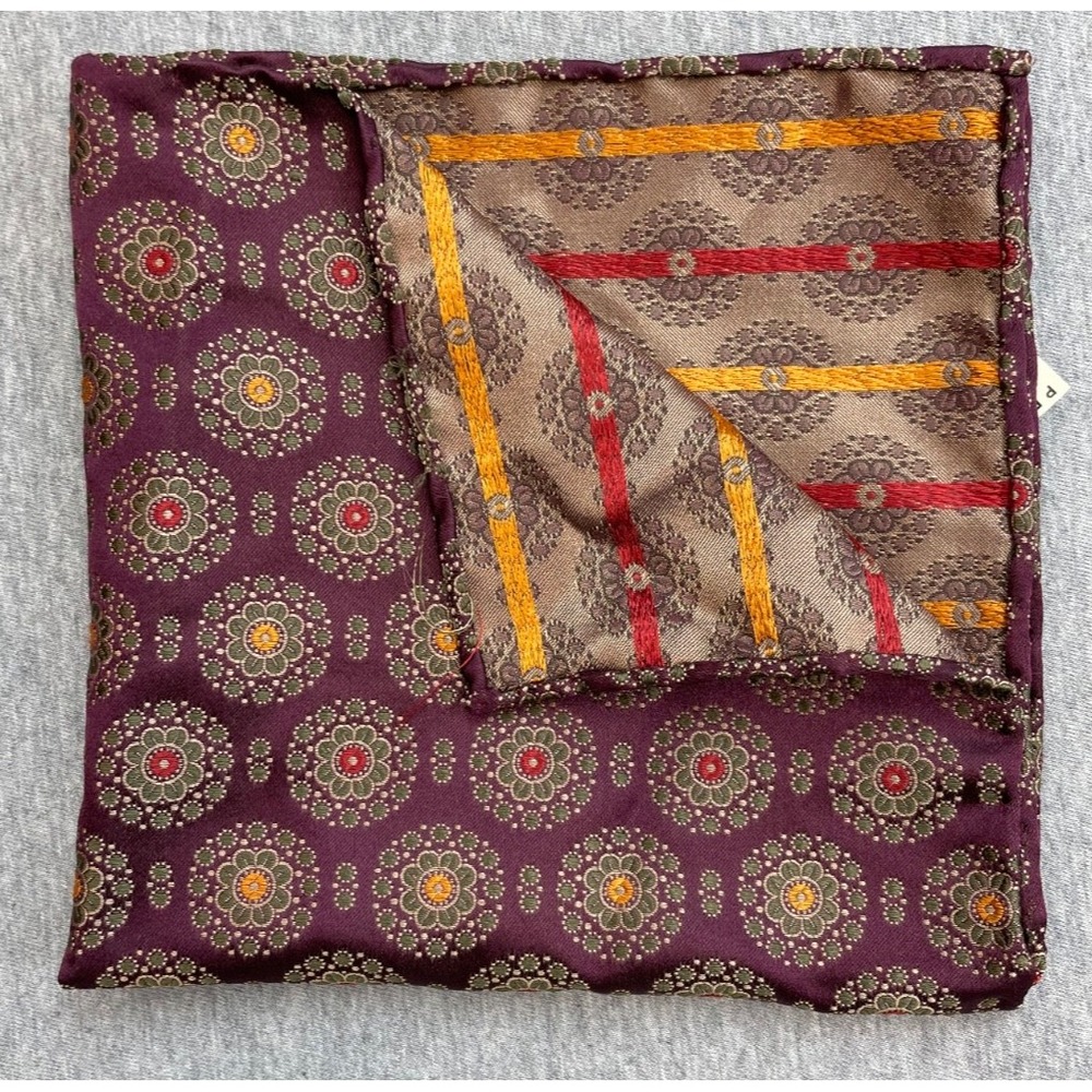 Carrot & Gibbs Pocket square 100% Silk Handmade in USA NWT